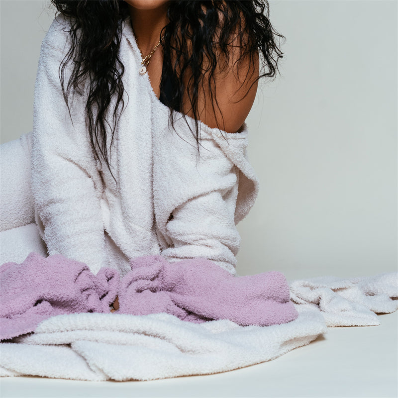 Fluffy Knitted Two Piece Lounge Wear